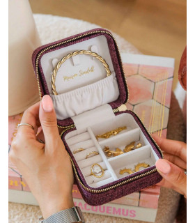 copy of Boîte à bijoux de voyage Corinne en velours Rouge