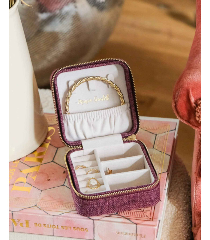 copy of Boîte à bijoux de voyage Corinne en velours Rouge