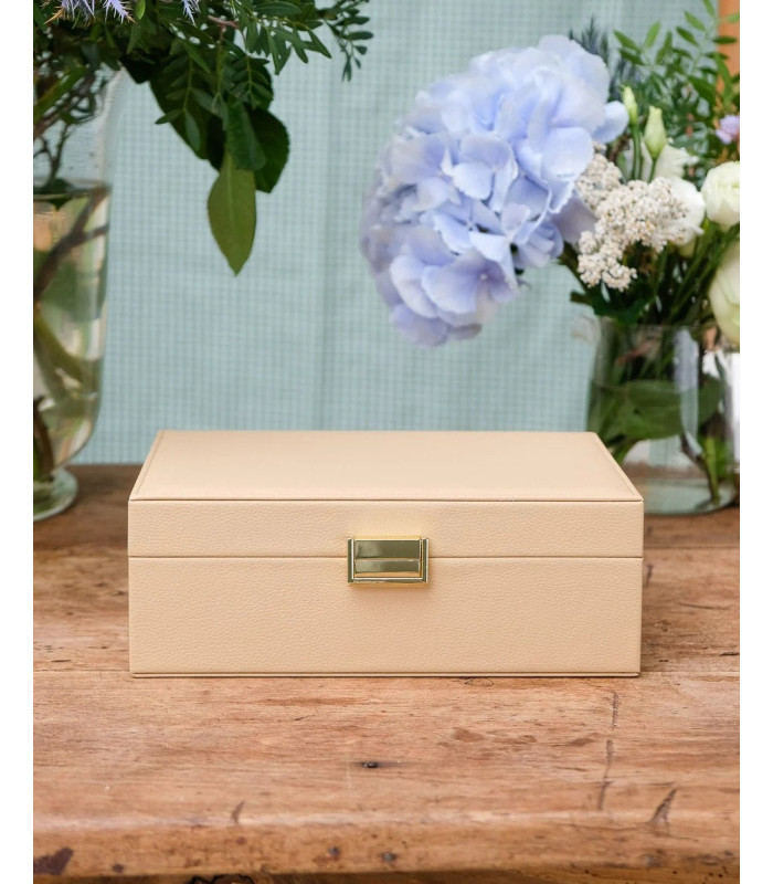 Grande boîte à bijoux Louise Cuir PU Beige