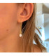 Boucles d'oreille chaine Perle Nacre Lili Rose