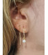Boucles d'oreille chaine Perle Nacre Lili Rose