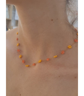 Collier Cordon Fleur de rocaille Phéra