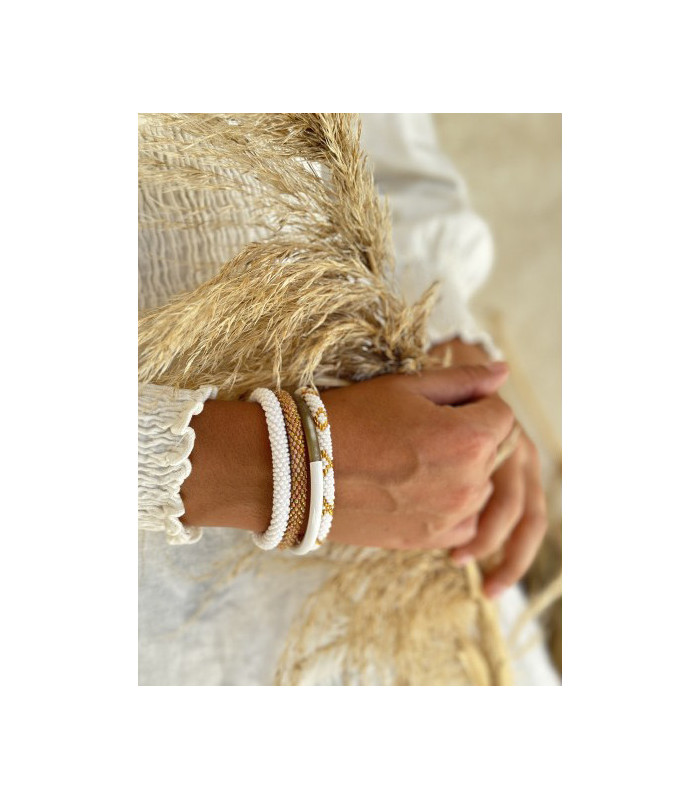 Bracelet Perles Tissées Népalais Uni