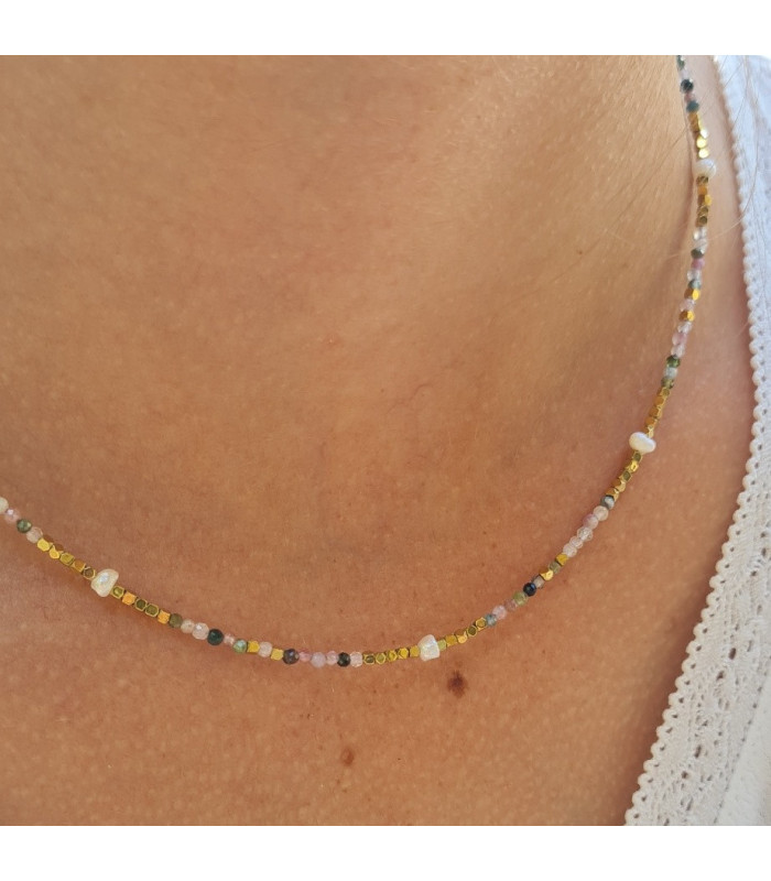 Collier Agate Tourmaline