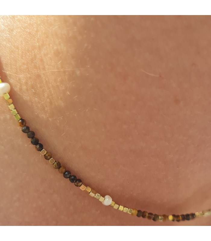 Collier Agathe Oeil de Tigre