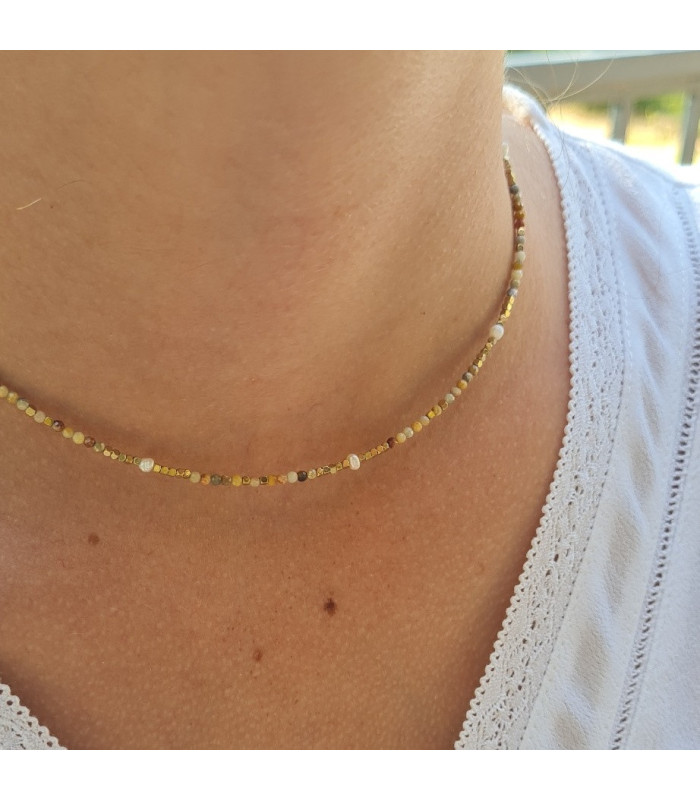 Collier Agate Jaune