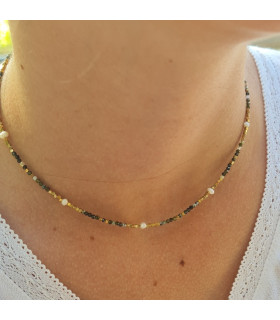 Collier Agate Kaki