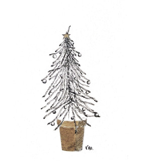Carte dessin sapin bois 
