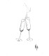 Carte dessin Flute de champagne