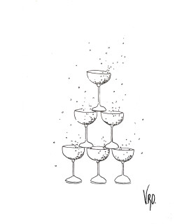 Carte dessin Flute de champagne
