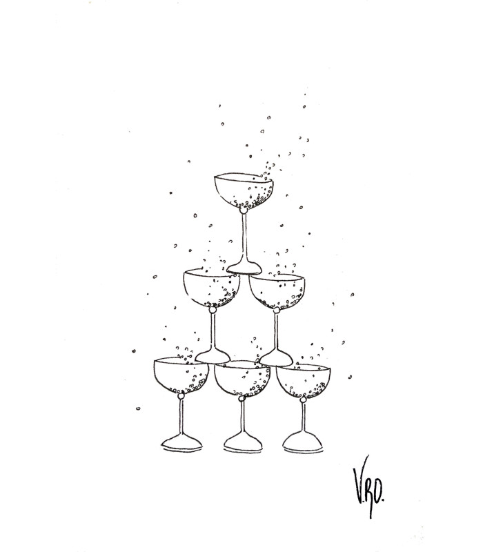 copy of Carte dessin Verre de champagne