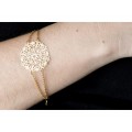 Bracelet grande rosace double chaine