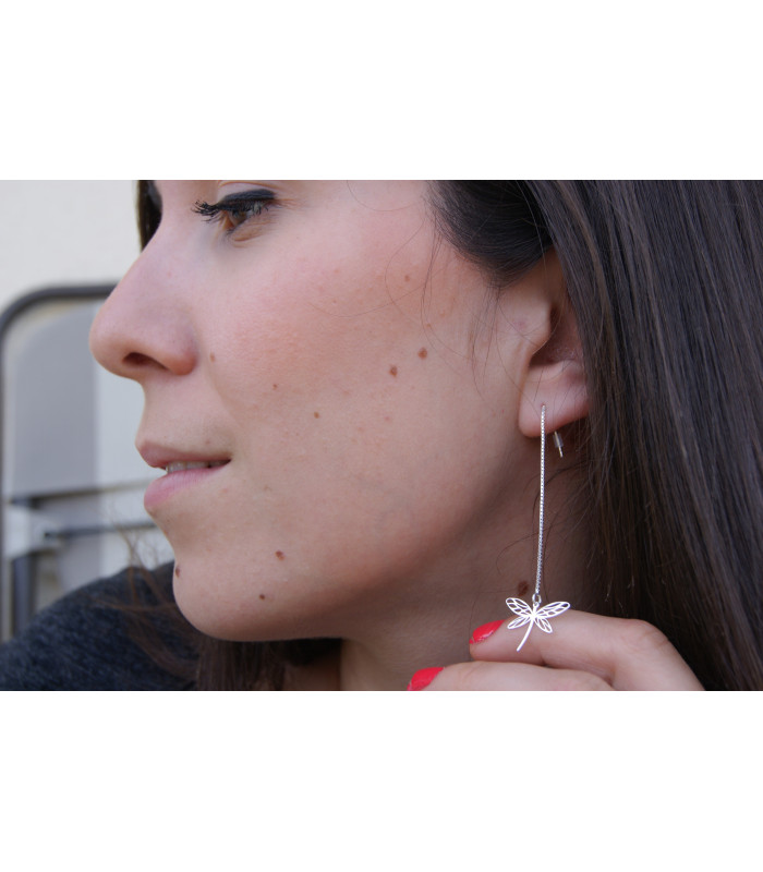 BO pendantes Libellule en argent