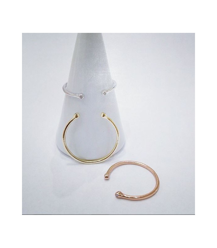 Bague ouverte 2 boules