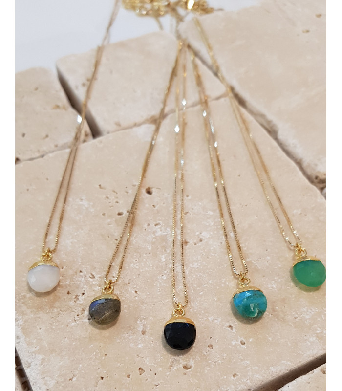 Collier Amulette Pierre Semi Précieuse
