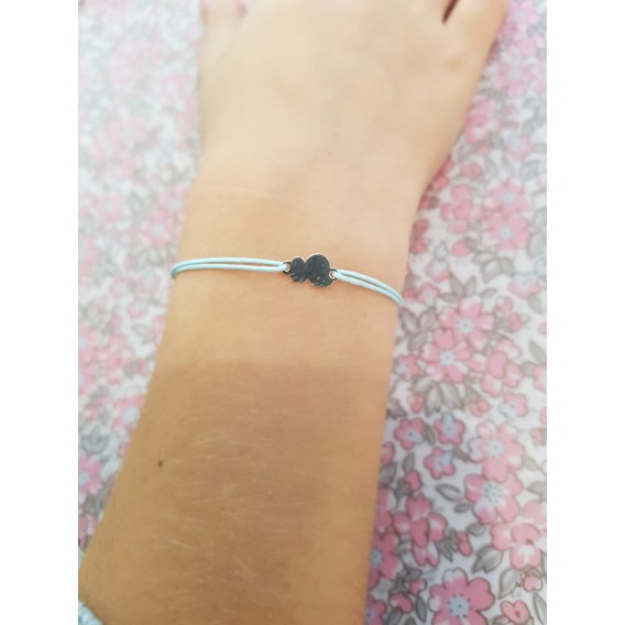 Bracelet cordon mini nuage argent enfant