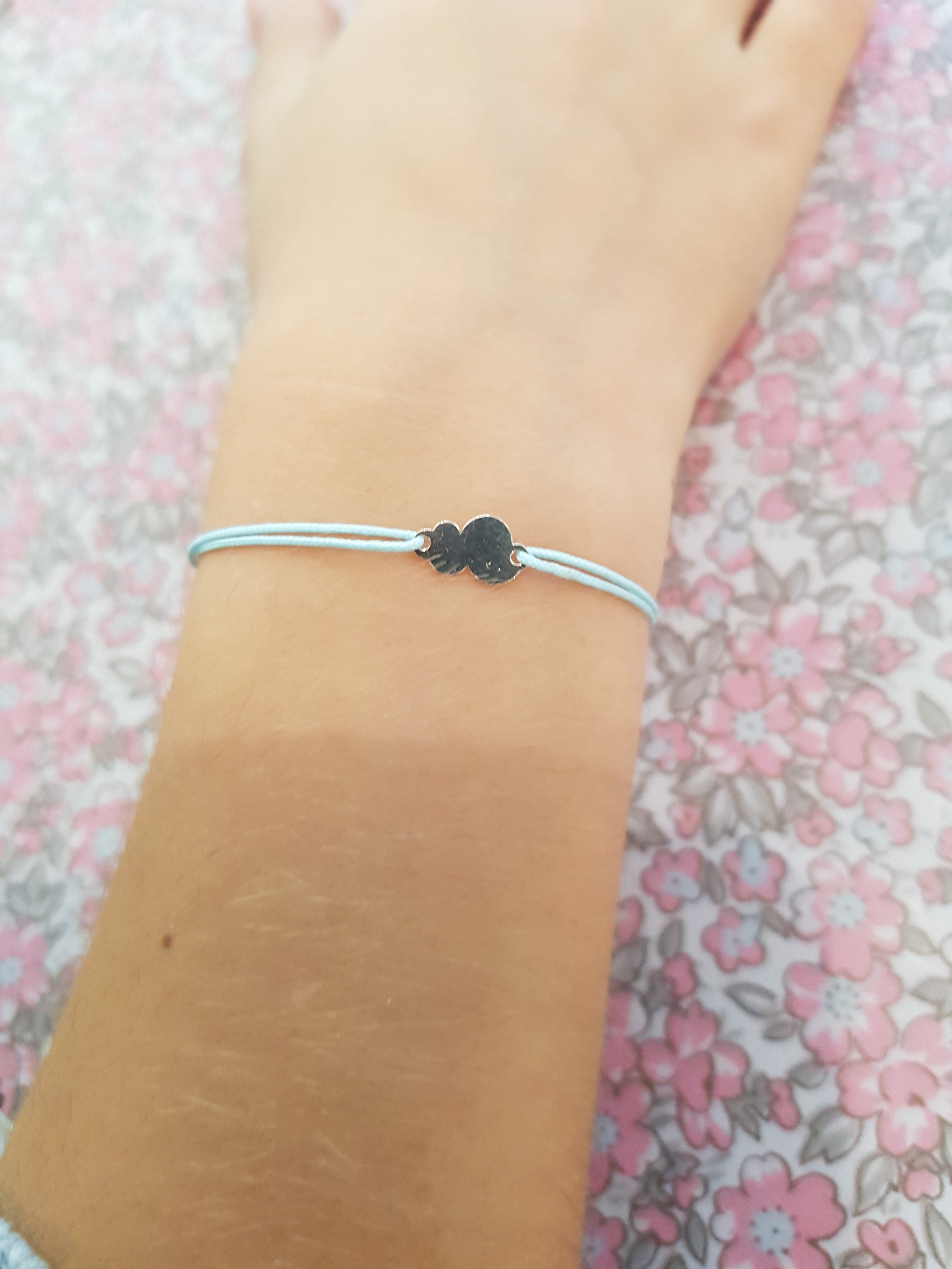 Bracelet cordon petit nuage pour enfant Argent 925